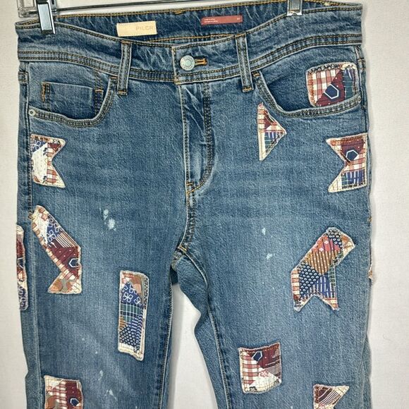 Pilcro Anthropology The Slim Boyfriend Patchwork Relaxed fit Jeans. Size 27. - Picture 5 of 13